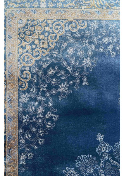 Bambu Iplikten Dokuma Parlak Tuşeli Mavi Renk Halı (83 x 125 cm ) modelleri
