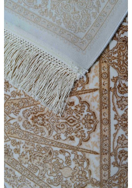 Bambu Iplikten Dokuma Parlak Tuşeli Krem Renk Halı (80 x 125 cm ) fırsatları