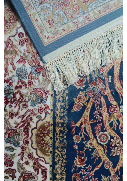 Hayat Ağacı Desenli Mavi Renk Bambu Halı (83 x 125 cm ) fırsatları