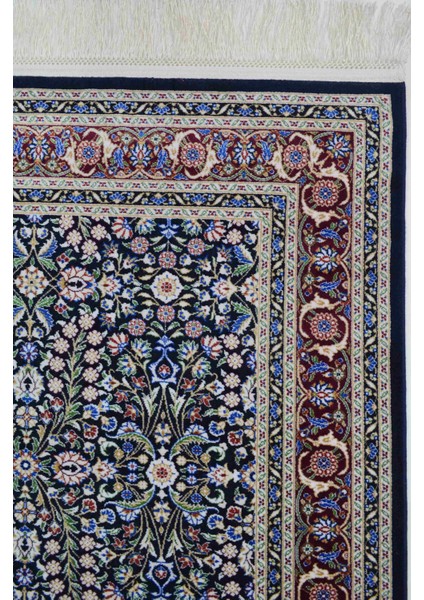 Hereke Yedi Dağın Çiçeği Desenli Siyah ve Bordo Renk Bambu Halı (80 x 125 cm ) fiyatları
