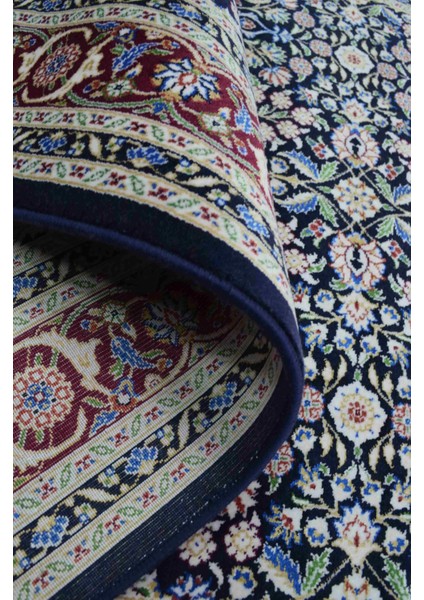 Hereke Yedi Dağın Çiçeği Desenli Siyah ve Bordo Renk Bambu Halı (80 x 125 cm ) fırsatları
