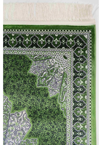 Bambu Iplikten Dokuma Parlak Tuşeli Yeşil Renk Halı (80 x 125 cm ) fiyatları