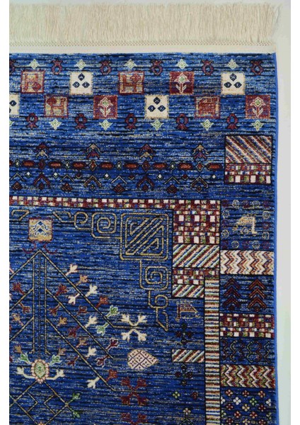 Bambu Iplikten Dokuma Parlak Tuşeli Lacivert Renk Halı (80 x 125 cm ) fiyatları