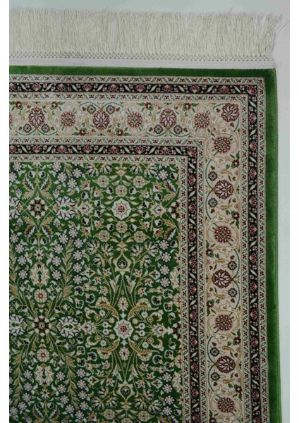 Hereke Yedi Dağın Çiçeği Desenli Yeşil Renk Bambu Halı (80 x 125 cm ) fiyatları