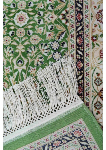 Hereke Yedi Dağın Çiçeği Desenli Yeşil Renk Bambu Halı (80 x 125 cm ) fırsatları