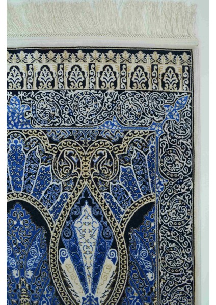Bambu Iplikten Dokuma Parlak Tuşeli Mavi Renk Halı (80 x 125 cm ) fiyatları