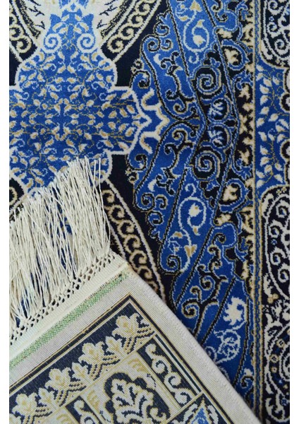 Bambu Iplikten Dokuma Parlak Tuşeli Mavi Renk Halı (80 x 125 cm ) fırsatları