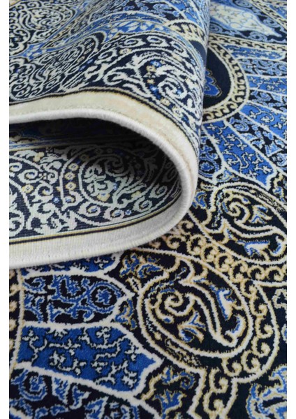 Bambu Iplikten Dokuma Parlak Tuşeli Mavi Renk Halı (80 x 125 cm ) indirimleri