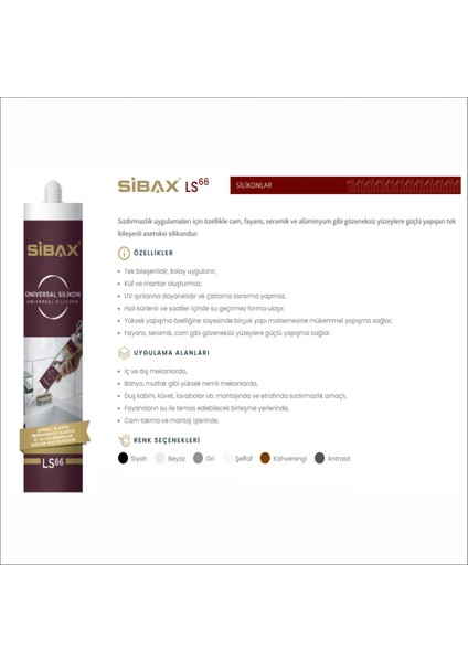 LS66 Tek Bileşenli Asetoksi Silikon 280 GR Genel Amaçlı Silikon