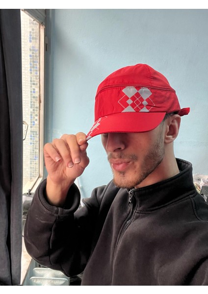 Su Geçirmez Fermuarlı Mikron Kumaş Spor Kep Vizör Spor Şapka