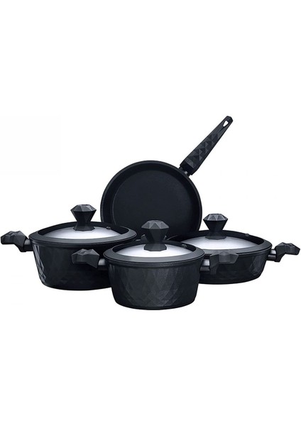Biodiamond Elmas Kristal Indüksiyon Taban 7 Parça Tencere Seti 10 Yıl Garanti - Onerous Mutfak Tartısı Hediye