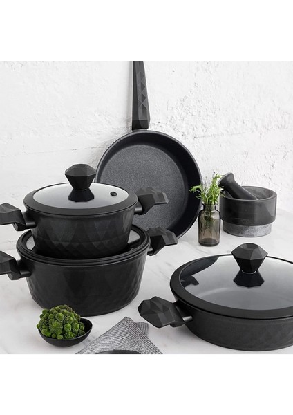 Biodiamond Elmas Kristal Indüksiyon Taban 7 Parça Tencere Seti 10 Yıl Garanti - Onerous Mutfak Tartısı Hediye fiyatları