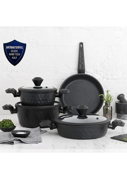 Biodiamond Elmas Kristal Indüksiyon Taban 7 Parça Tencere Seti 10 Yıl Garanti - Onerous Mutfak Tartısı Hediye modelleri
