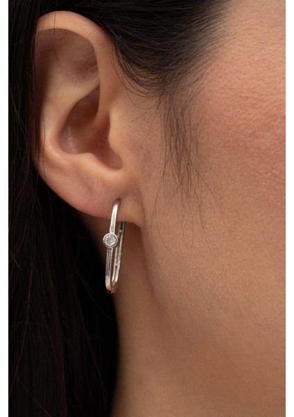 Oval Tektaş Rodyumlu Gümüş Küpe 7249 fiyatları