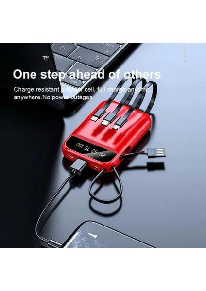 10.000 Mah Dijital Göstergeli Dahili Çoklu Kablolu Powerbank 2.4A Taşınabilir Şarj Cihazı Batarya indirimleri