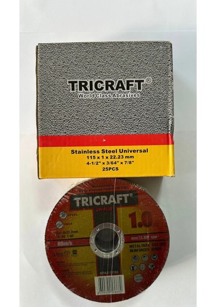 Inox Metal Kesici Taş 115X1.0X22 mm 25'li