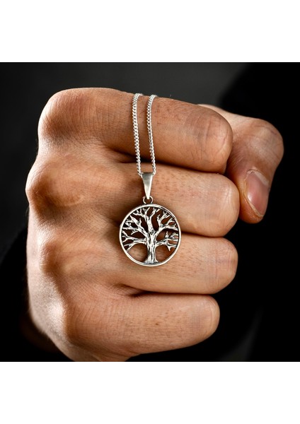 Gümüş Yaşam Ağacı Kolye 925 Ayar Gümüş Hayat Ağacı Figürlü Unisex Kolye fırsatları
