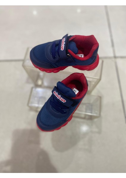 Lacivert Kırmızı Anorak Ortopedik Bebek Spor Ayakkabı