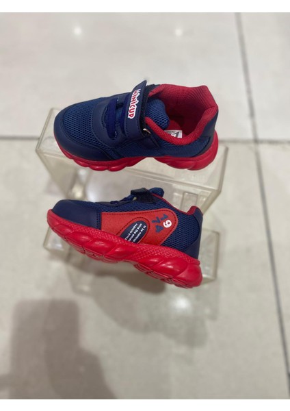 Lacivert Kırmızı Anorak Ortopedik Bebek Spor Ayakkabı