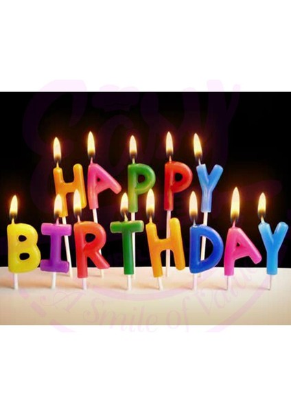 Doğum Günü Partisi Için Rengarenki Happy Birthday Yazılabilr Kutlama Mum fiyatları