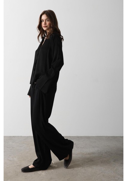 Önden Biyeli Bluz ve Pantolon Takım modelleri