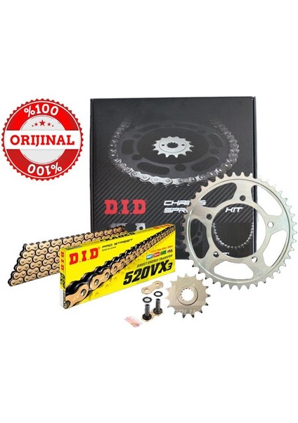 Dıd Kawasaki Klx 450R Zincir Dişli Seti (2007-2021) X-Ringli Zincir (Gold Renk)