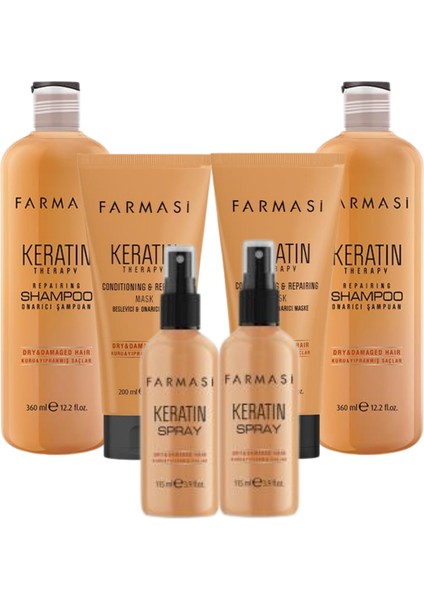 Keratin Theraphy 3'lü Saç Bakım Seti - Şampuan - Maske - Sprey x 2