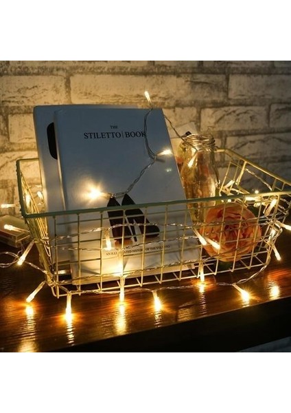 Buffer® 10 Metre 100 Ledli 8 Fonksiyonlu Dekoratif Lambader Sarı Lamba