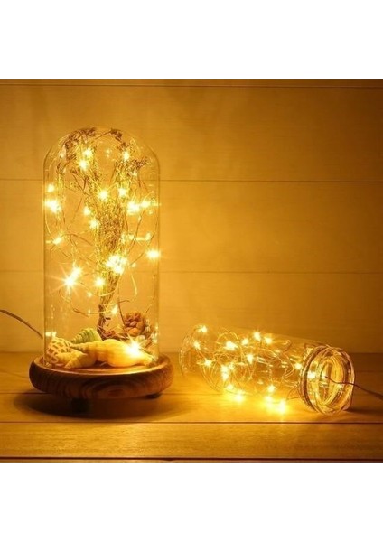 Buffer® Peri LED Işık 5 Metre (Sarı) Pilli Aydınlatma Şerit Saçak Spot Süsleme