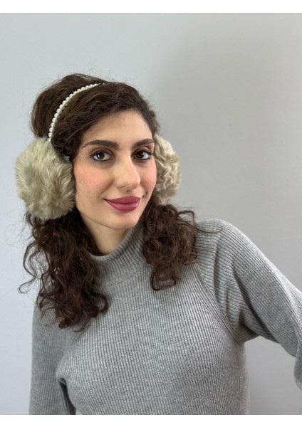 Incili Kürk Peluş Kadın Koruma Kulaklık fiyatları