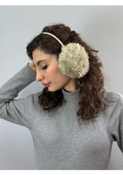 Incili Kürk Peluş Kadın Koruma Kulaklık modelleri