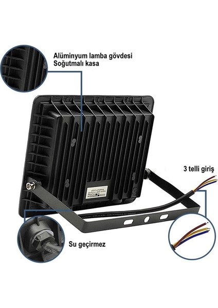 500W 30.000 Lümen 6500K Beyaz Işık Smd LED Projektör-1 Adet