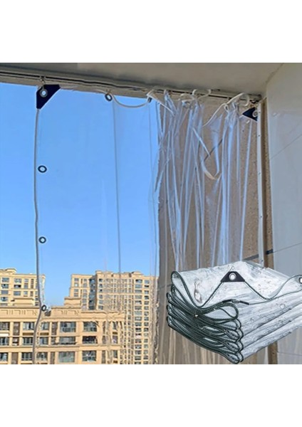 1 X 2 Su Geçirmez Şeffaf Branda Balkon Perdesi - Balkon Kapama- Naylon - Muşamba - Mika