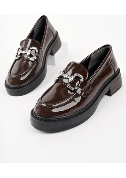 Carmenta Kadın Loafer Kalın Taban Tokalı Günlük Casual Makosen Ayakkabı