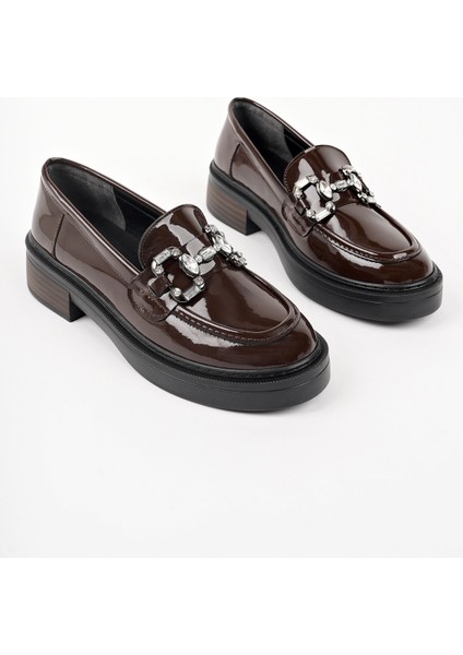 Carmenta Kadın Loafer Kalın Taban Tokalı Günlük Casual Makosen Ayakkabı