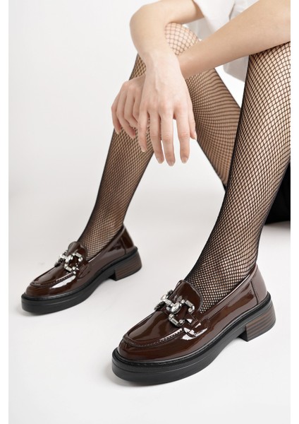 Carmenta Kadın Loafer Kalın Taban Tokalı Günlük Casual Makosen Ayakkabı