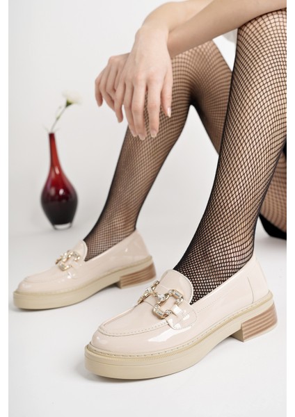 Carmenta Kadın Loafer Kalın Taban Tokalı Günlük Casual Makosen Ayakkabı