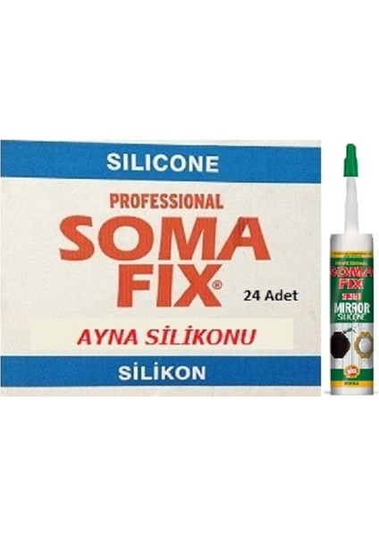 24 Adet 280 ml Şeffaf Ayna Silikonu