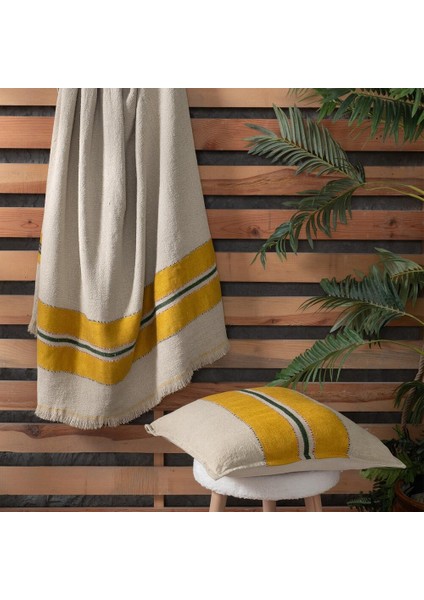 Manarola Bej Keten Throw 140*190 cm
