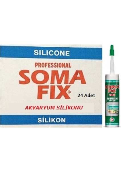 24 Adet 280 ml Şeffaf Akvaryum Silikonu
