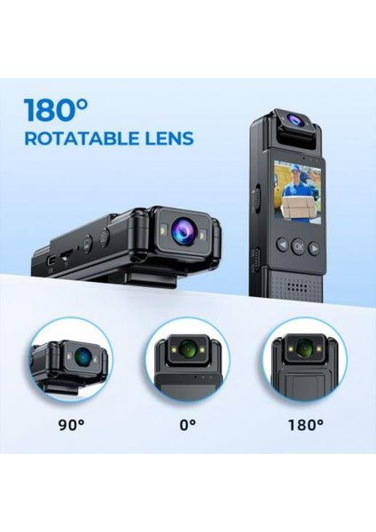 CMR72 Mini Body Camera Video Recorder With Wifi Weable Bodycam 180° Lens Mini Kamera fırsatları