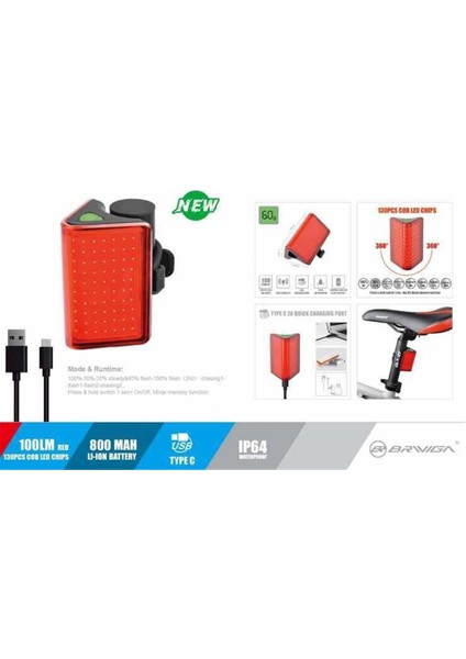 Arka Çakar LW-R200 100LM USB Su Geçirmez fiyatları