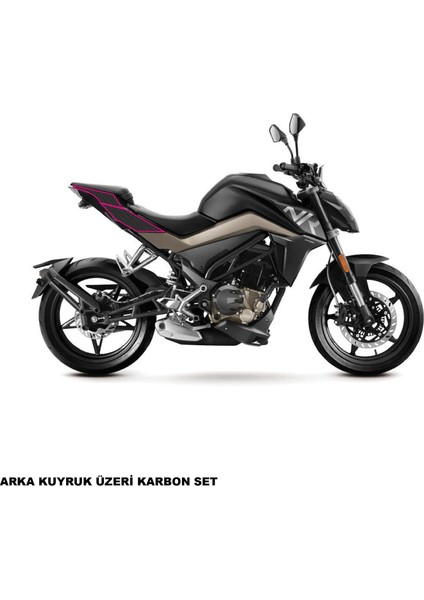 Cfmoto 250NK Karbon Stıcker Set Arka Kuyruk Üzeri Parçalı Kaplama Etiket Modeli fiyatları