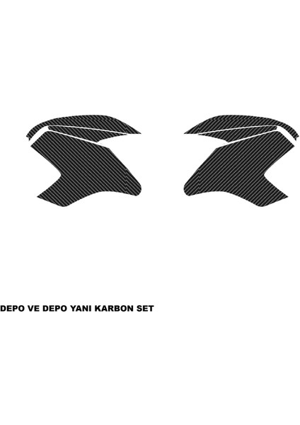 Bajaj RS200 Karbon Stıcker Set Depo Parçalı Kaplama Etiket Modeli