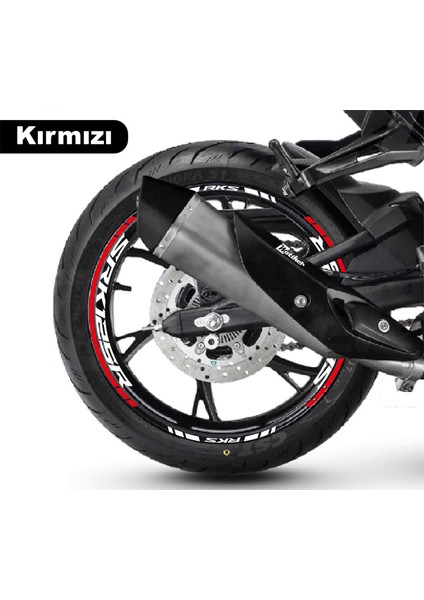 Rks (Qj Motor) Srk 125R Motosiklet Jant Iç ve Dış Set Sticker Etiket Modeli Kırmızı