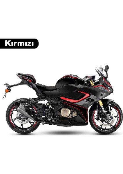 Rks (Qj Motor) Srk 125R Motosiklet Jant Iç ve Dış Set Sticker Etiket Modeli Kırmızı