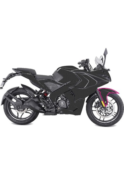 Bajaj RS200 Karbon Stıcker Set Ön Çamurluk ve Yanı Parçalı Kaplama Etiket Modeli fiyatları