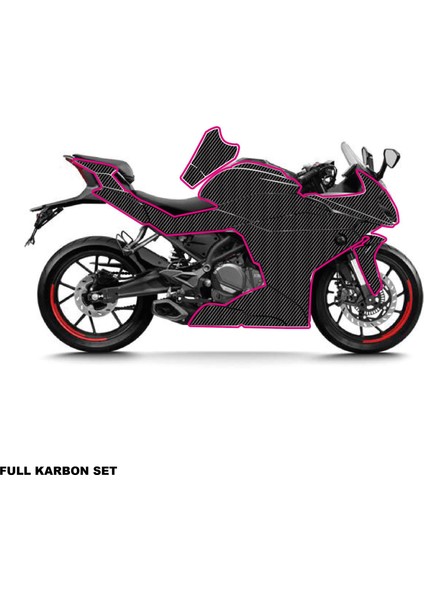 Cfmoto 250SR Karbon Stıcker Set Parçalı Full Kaplama Etiket Modeli fiyatları