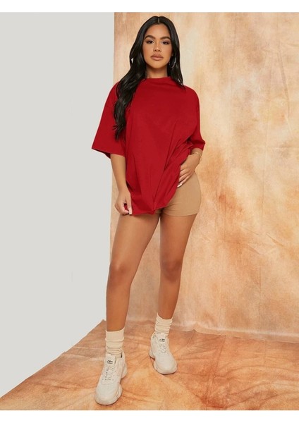 Kadın / Kız Düz Basic Unisex Oversize Salas T-Shirt Boyfriend modelleri