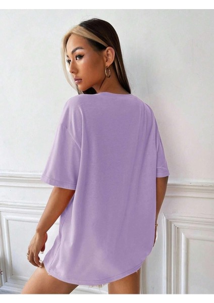 Kadın / Kız Baskılı Oversize T-Shirt Salaş Boyfirend fiyatları